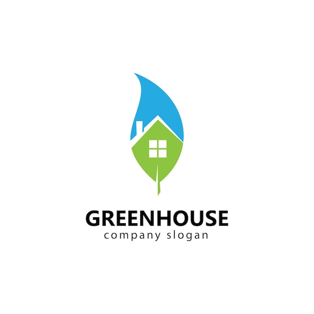 Illustrazione del design del logo della casa verde