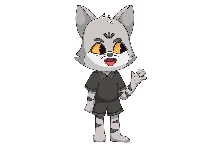 Illustrazione del design del personaggio del gatto carino