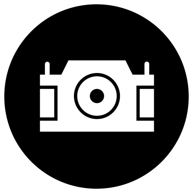 Illustrazione del design dell'icona vettoriale della fotocamera