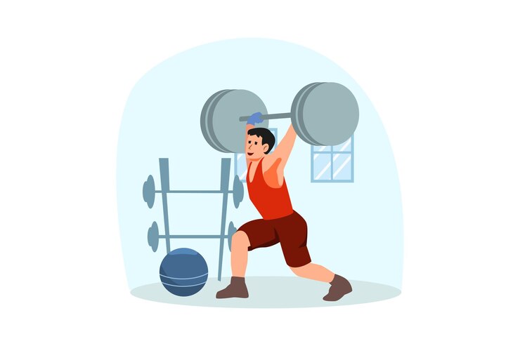 Illustrazione del design piatto dell'allenamento e dello sport