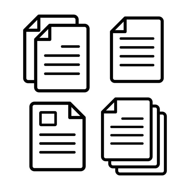 Illustrazione del design vettoriale dell'icona del documento di pagina cartacea
