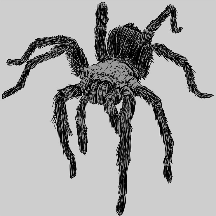 Vettore illustrazione del disegno del ragno della tarantola