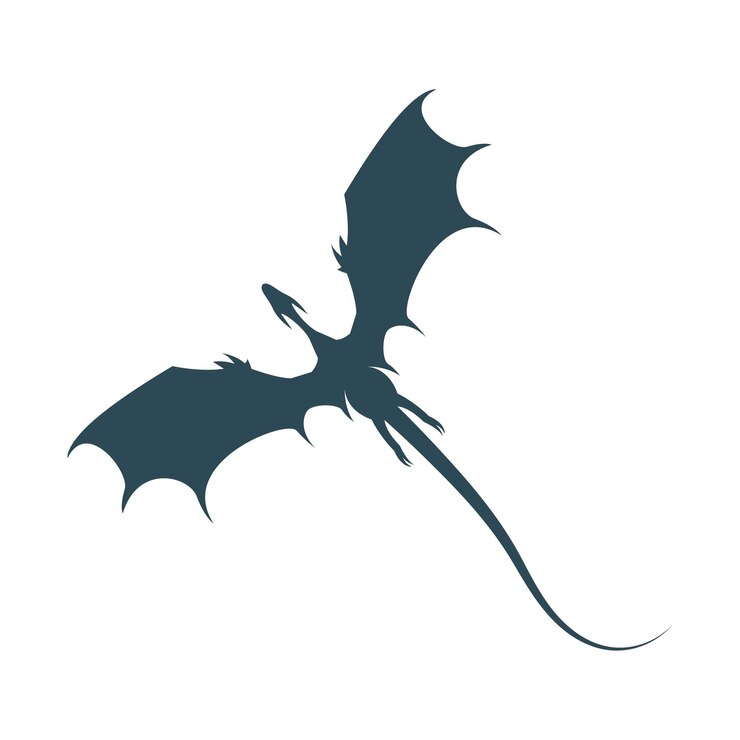 Vettore illustrazione del disegno dell'icona del logo del drago