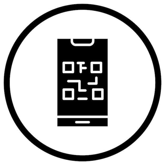 Illustrazione del disegno dell'icona vettoriale del codice QR