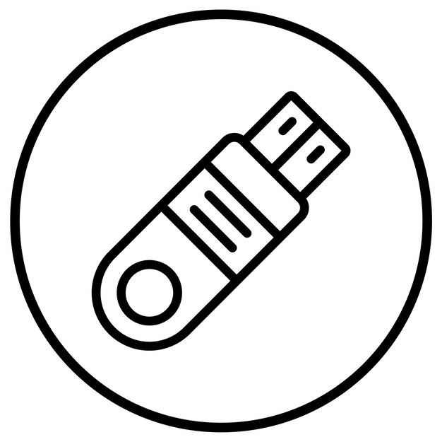 Illustrazione del disegno dell'icona vettoriale del flash disk