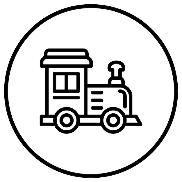 Illustrazione del disegno dell'icona vettoriale del giocattolo del treno
