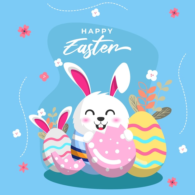 Illustrazione del disegno di pasqua carino disegnato a mano Disegno vettoriale gratuito