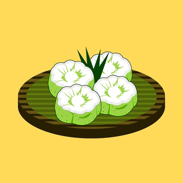 illustrazione del dolce indonesiano (putu ayu)