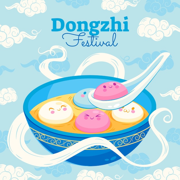Illustrazione del festival di Dongzhi gradiente