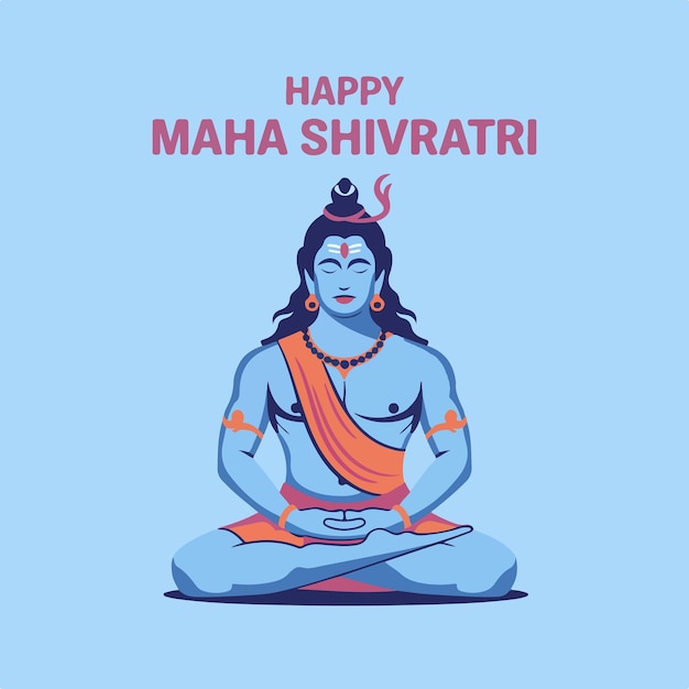 Illustrazione del festival indiano di Lord Shiva per la felice Maha Shivrati