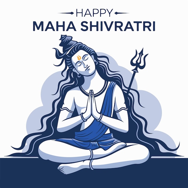 Illustrazione del festival indiano di Lord Shiva per la felice Maha Shivrati