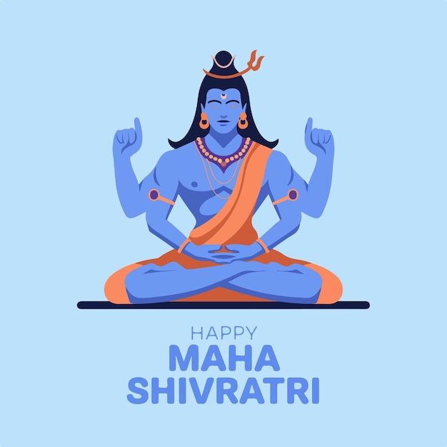 Illustrazione del festival indiano di Lord Shiva per la felice Maha Shivrati
