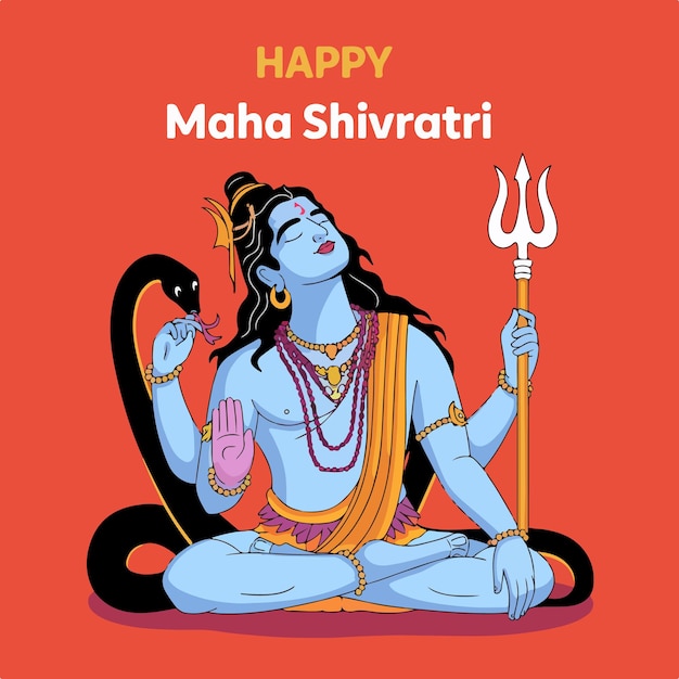 Illustrazione del festival indiano di Lord Shiva per la felice Maha Shivrati