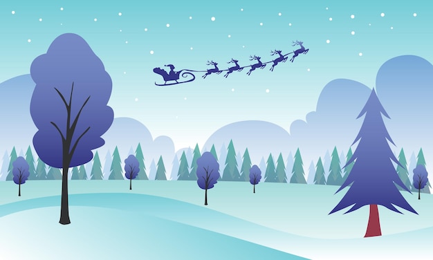 Illustrazione del fondo del paesaggio di Natale, progettazione della cartolina di Natale. Vettore