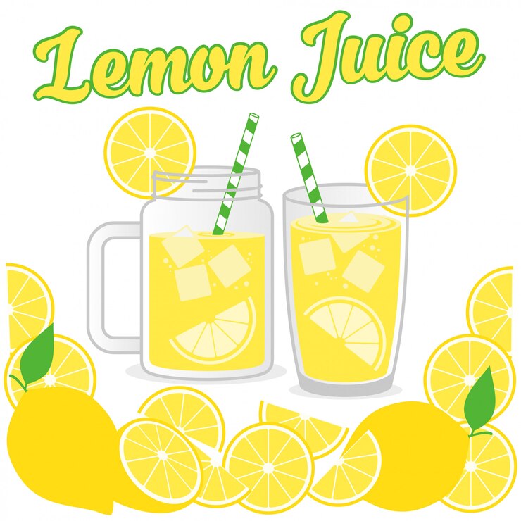 Illustrazione del fondo di vettore di progettazione del succo di limone