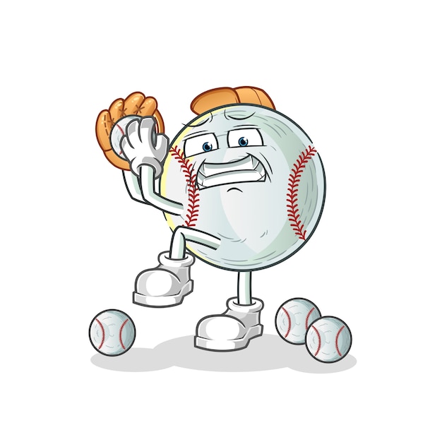 Illustrazione del fumetto del lanciatore di baseball