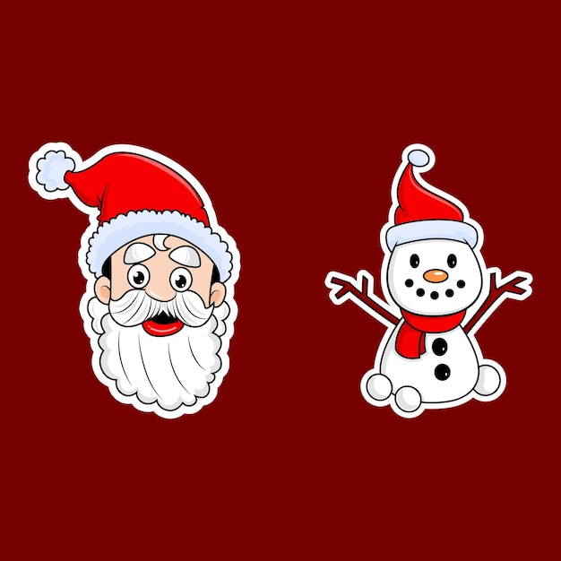 Illustrazione del fumetto del pupazzo di neve felice con Santa