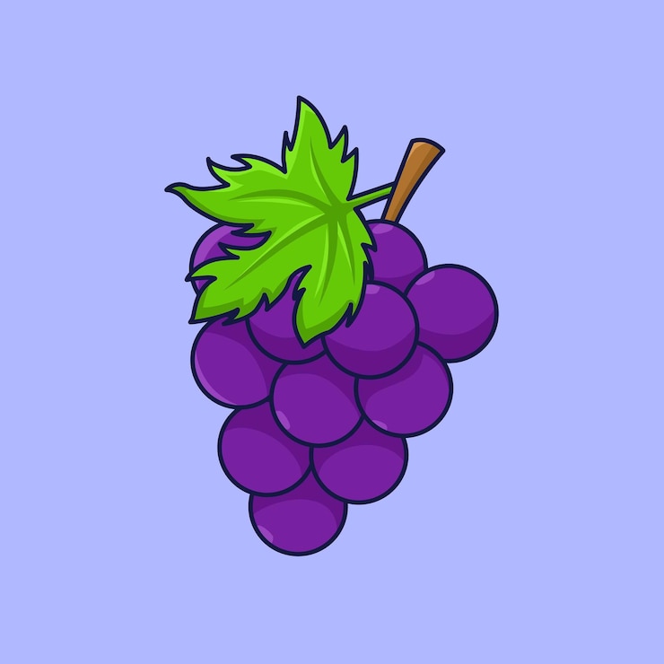 Illustrazione del fumetto di vettore della frutta dell'uva
