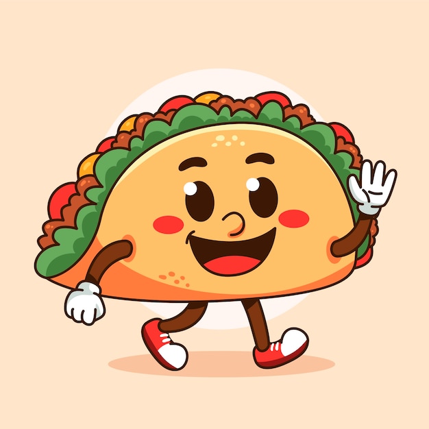Illustrazione del fumetto taco disegnato a mano