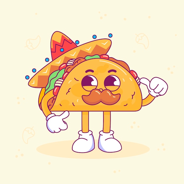 Illustrazione del fumetto taco disegnato a mano