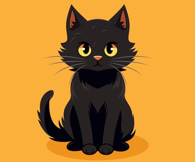 Illustrazione del gatto nero Halloween