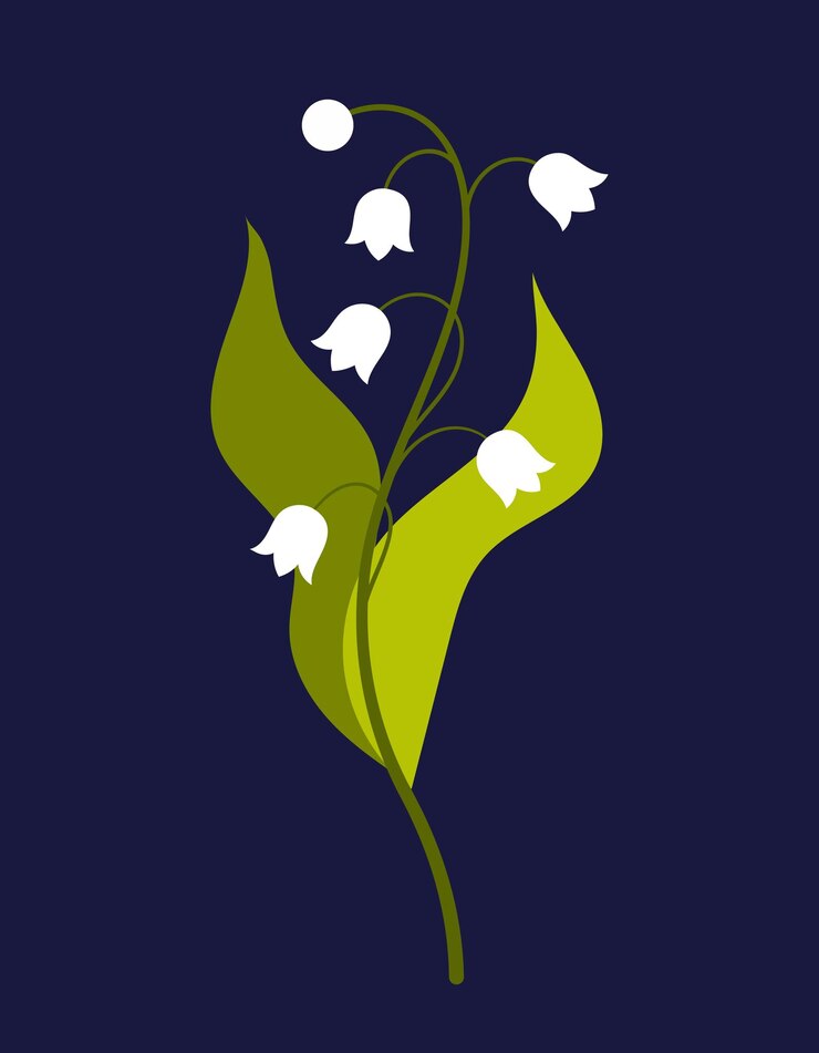 Vettore illustrazione del giglio della valle fiore primaverile stampa floreale per la decorazione