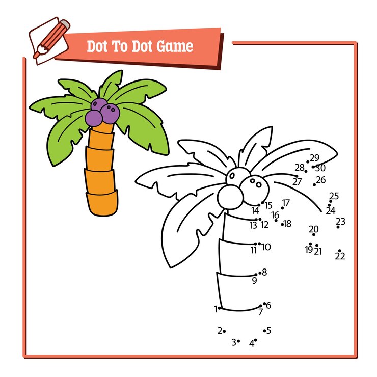 Illustrazione del gioco educativo del puzzle punto per punto con il palmo