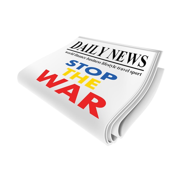 Illustrazione del giornale Arresta il concetto grafico di guerra per il tuo design