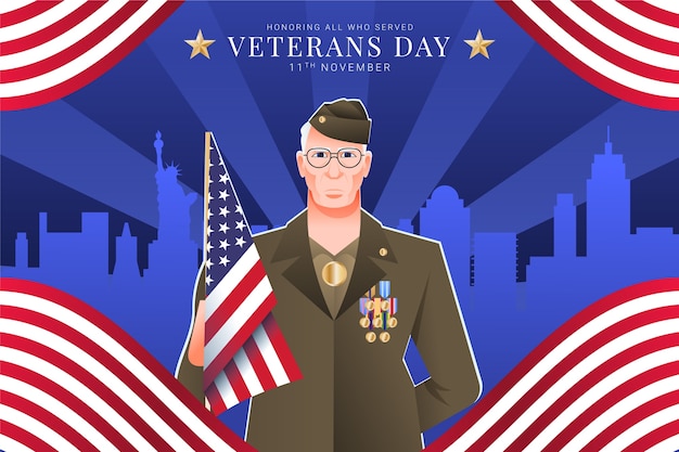 Illustrazione del giorno dei veterani di gradiente