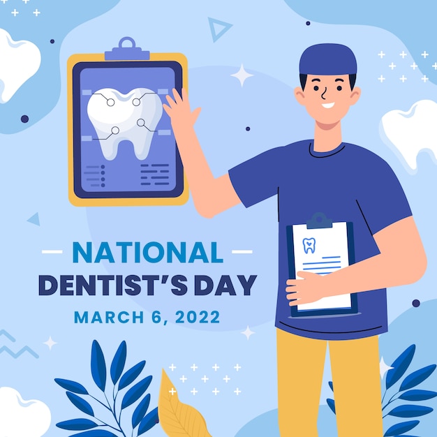 Illustrazione del giorno del dentista nazionale piatto