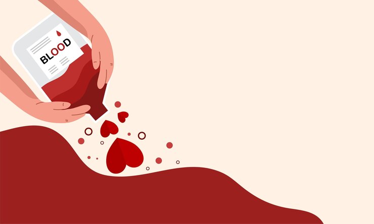 Vettore illustrazione del giorno del donatore di sangue sfondo vettoriale modello di stampa per la donazione di sangue