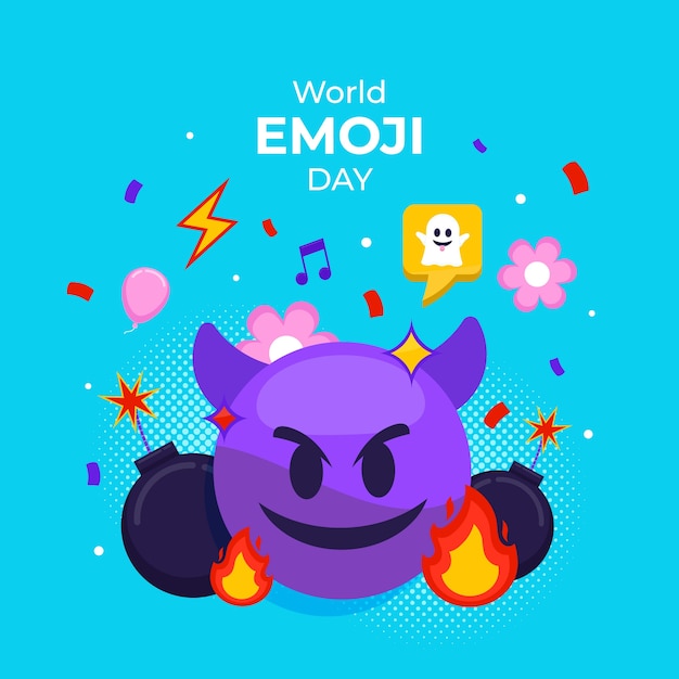 Illustrazione del giorno del mondo piatto emoji