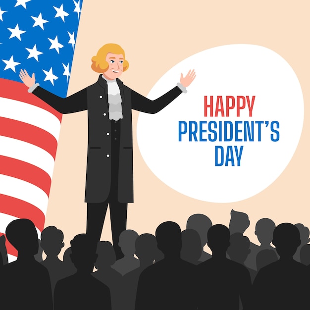 Illustrazione del giorno del presidente piatto