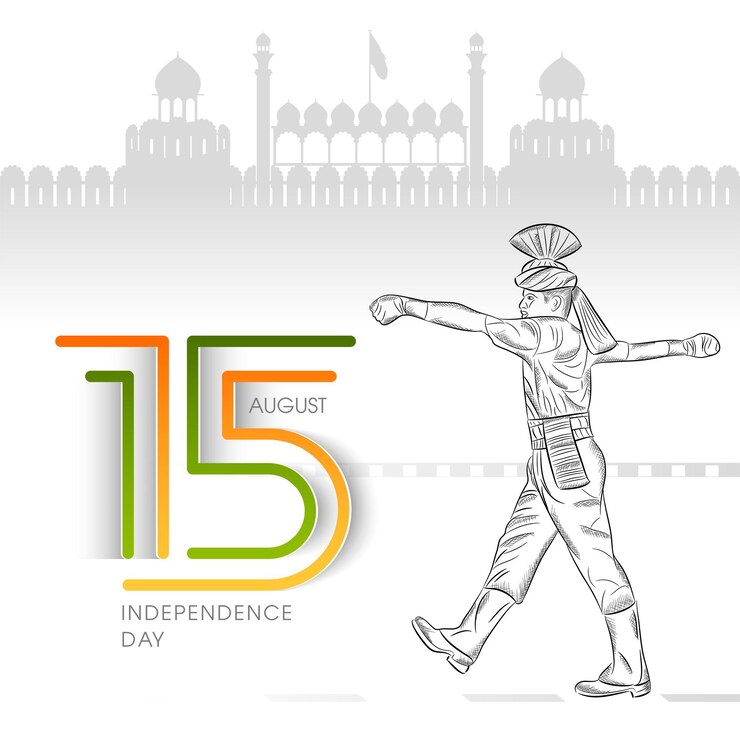 Illustrazione del giorno dell'indipendenza indiana 15 agosto