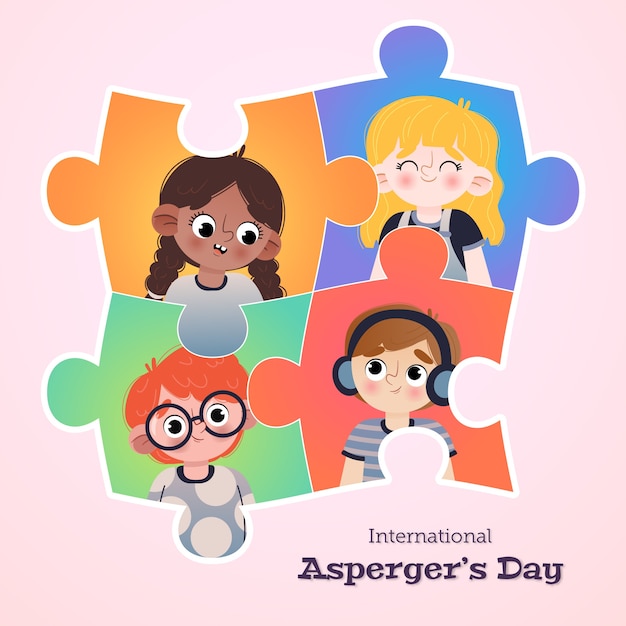 Illustrazione del giorno di asperger internazionale sfumato