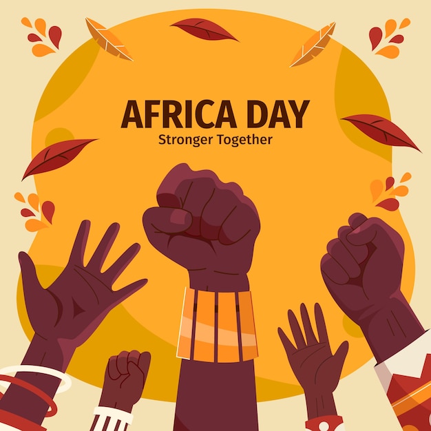 Illustrazione del giorno piatto dell'Africa