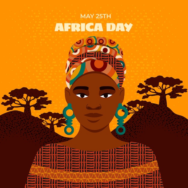 Illustrazione del giorno piatto dell'Africa