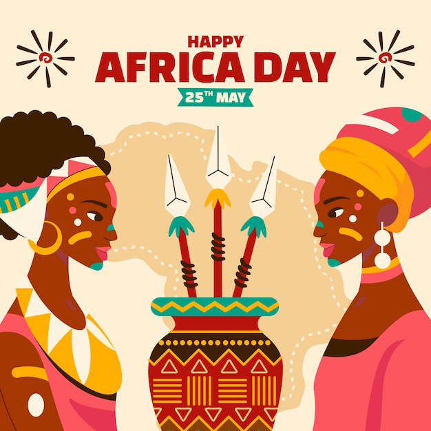 Illustrazione del giorno piatto dell'Africa