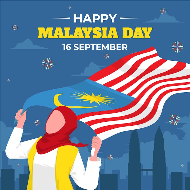 Illustrazione del giorno piatto della Malesia