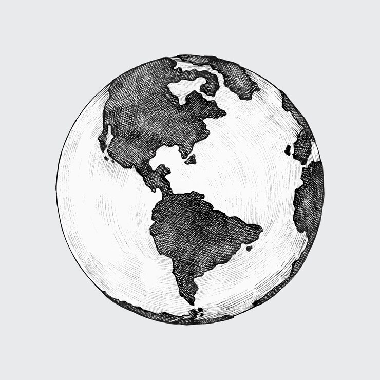 Vettore illustrazione del globo disegnato a mano