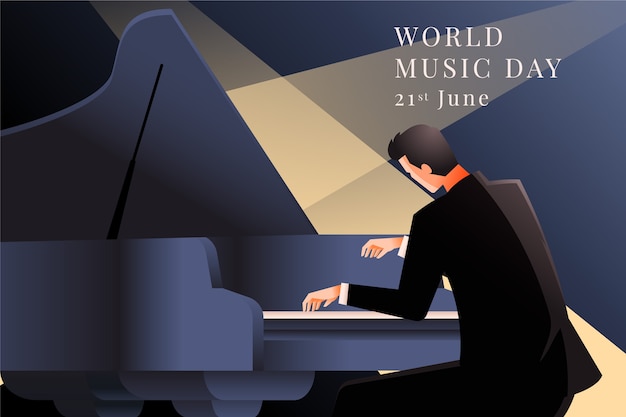 Illustrazione del gradiente della giornata mondiale della musica