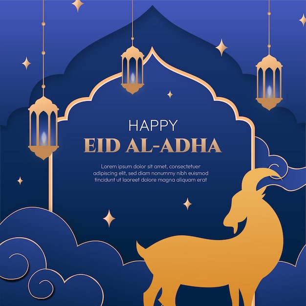 Illustrazione del gradiente per la celebrazione islamica di eid al-adha