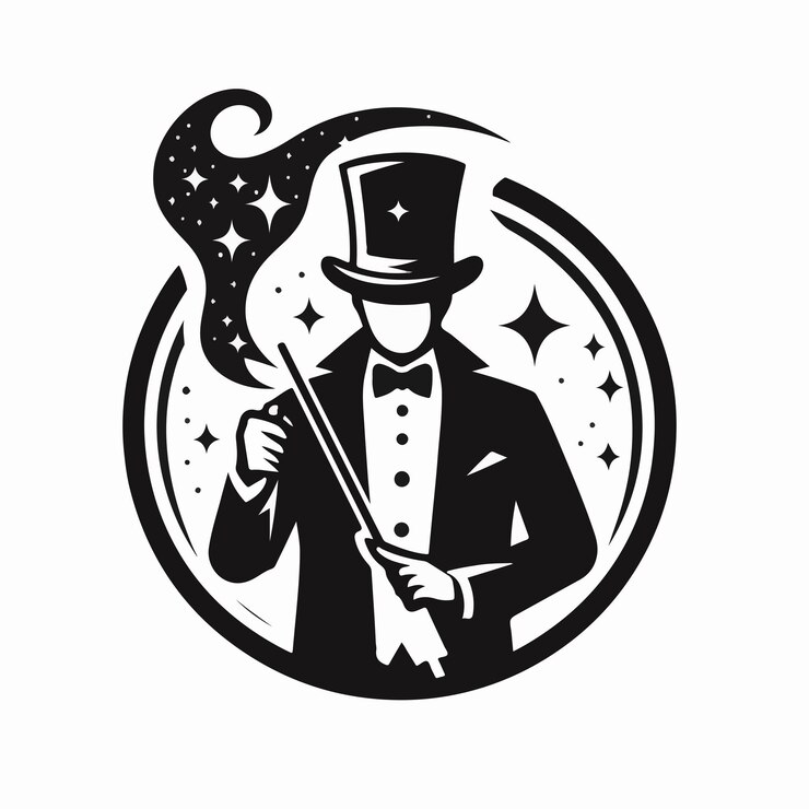 Vettore illustrazione del logo del mago