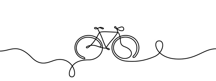 Illustrazione del logo dell'icona della bici una linea singola