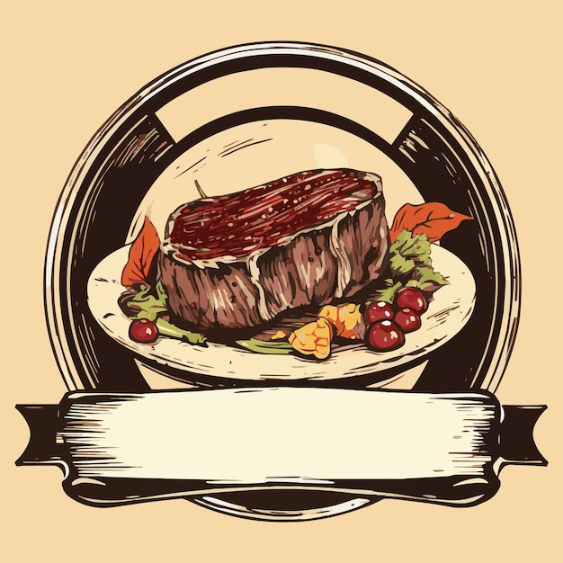 Illustrazione del logo della bistecca a vettori