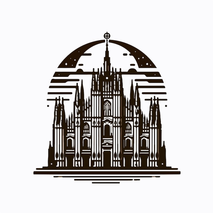 Vettore illustrazione del logo della cattedrale di milano