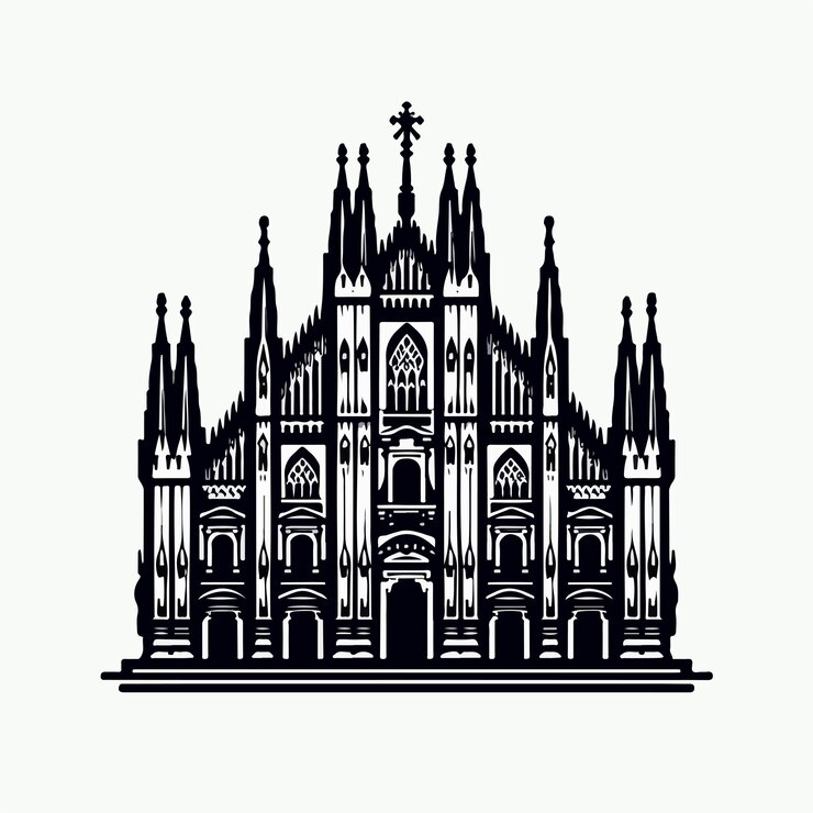 Vettore illustrazione del logo della cattedrale di milano