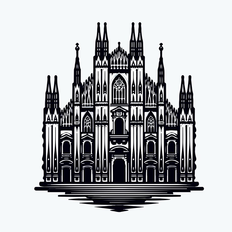 Vettore illustrazione del logo della cattedrale di milano