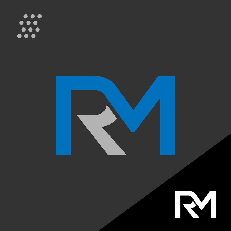 Illustrazione del logo della lettera RM.