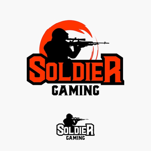 Illustrazione del logo della mascotte del gioco del soldato